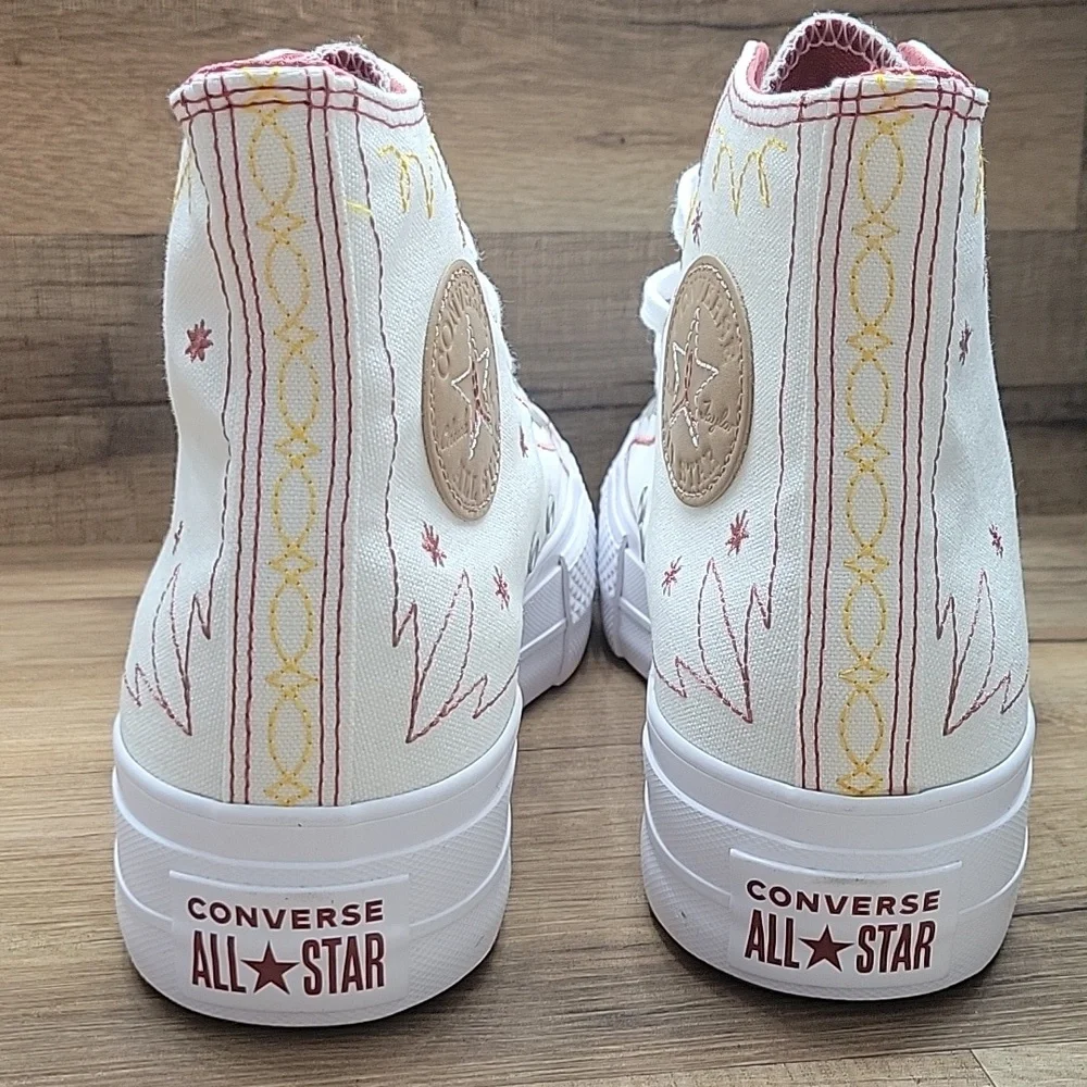 Converse Women's White and Red High-Top Sneakers